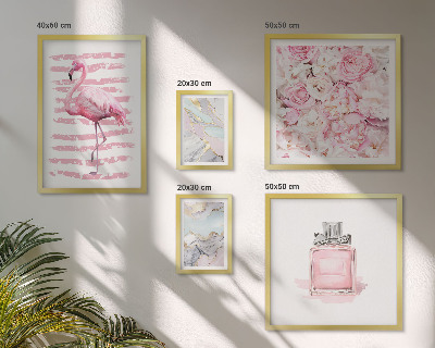 Gallery wall Stijlvolle roze accenten met flamingobloemen