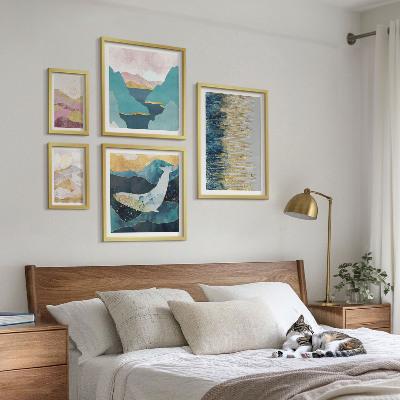 Wanddecoratie compositie Abstracte bergen moderne zee
