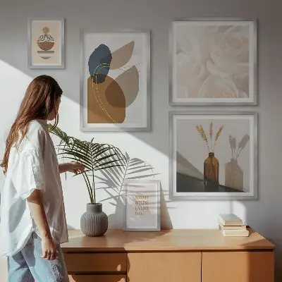 Boho plantendecoraties galerijmuur