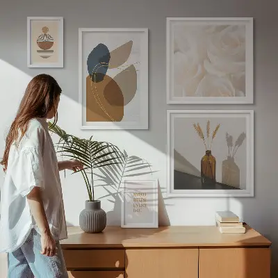 Boho plantendecoraties galerijmuur