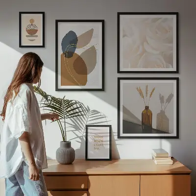 Boho plantendecoraties galerijmuur