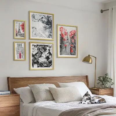 Wanddecoratie compositie Parijse bloemen en patronen