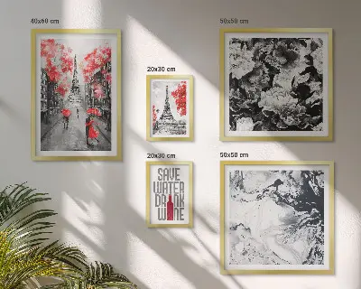 Wanddecoratie compositie Parijse bloemen en patronen