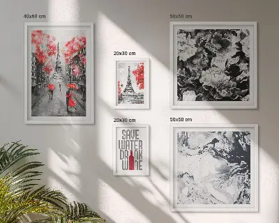 Wanddecoratie compositie Parijse bloemen en patronen