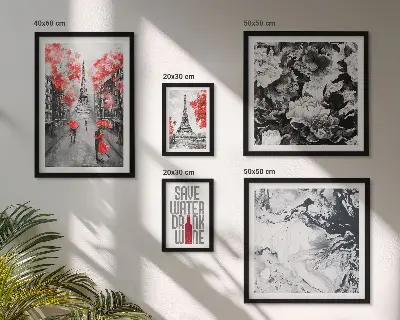 Wanddecoratie compositie Parijse bloemen en patronen