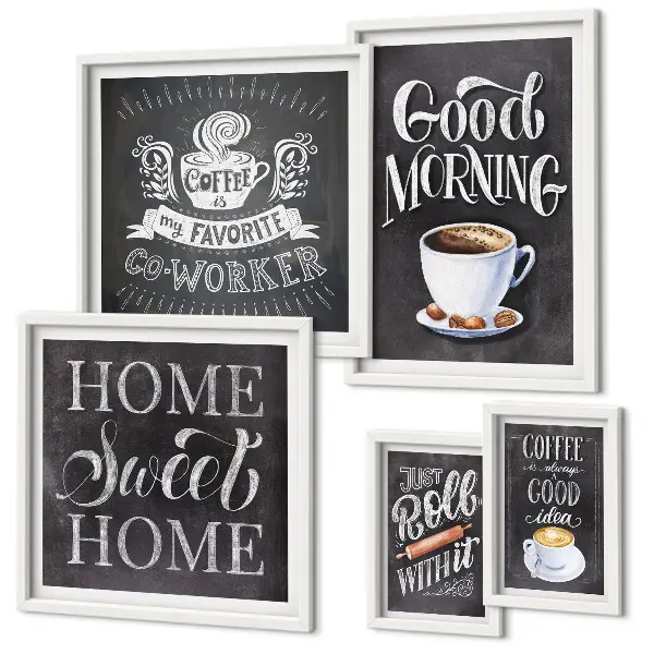 Moderne schilderijen set Rustieke koffie-inspiratie