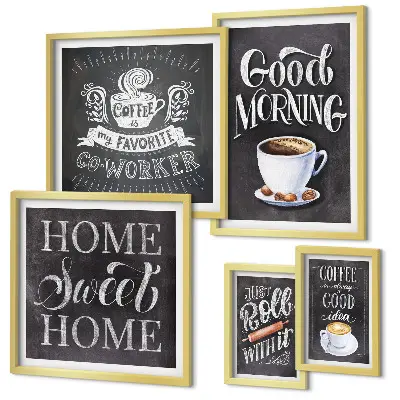Moderne schilderijen set Rustieke koffie-inspiratie