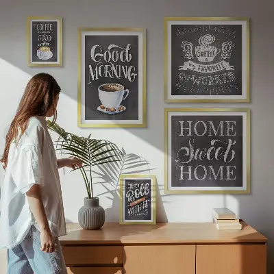 Moderne schilderijen set Rustieke koffie-inspiratie