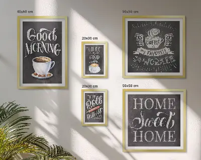 Moderne schilderijen set Rustieke koffie-inspiratie