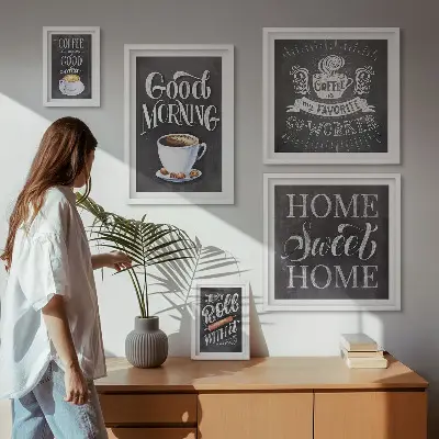 Moderne schilderijen set Rustieke koffie-inspiratie