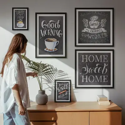 Moderne schilderijen set Rustieke koffie-inspiratie