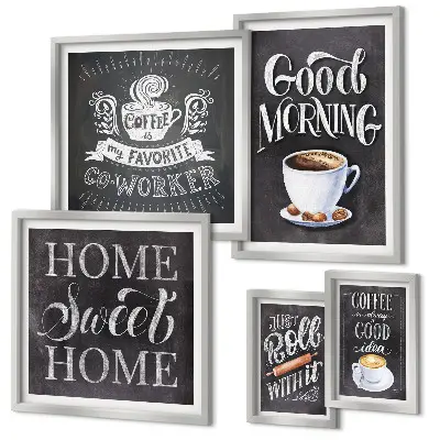 Moderne schilderijen set Rustieke koffie-inspiratie