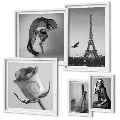 Gallery wall Stijlvol zwart-wit Parijs