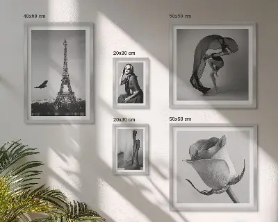 Wanddecoratie stijlvolle zwart-wit print van Parijs
