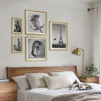 Wanddecoratie stijlvolle zwart-wit print van Parijs