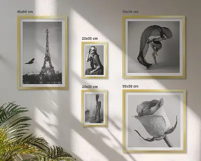 Wanddecoratie stijlvolle zwart-wit print van Parijs