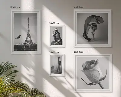 Wanddecoratie stijlvolle zwart-wit print van Parijs