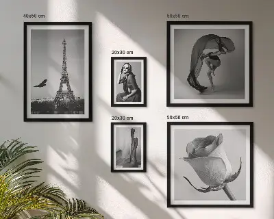 Wanddecoratie stijlvolle zwart-wit print van Parijs