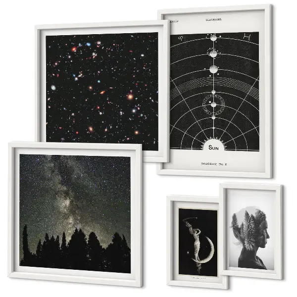 Wanddecoratie compositie Kosmische inspiraties van de Melkweg