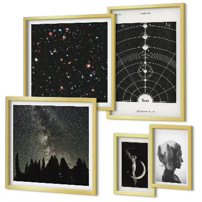 Wanddecoratie compositie Kosmische inspiraties van de Melkweg