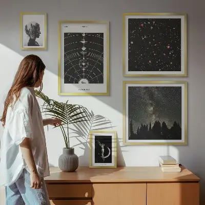 Wanddecoratie compositie Kosmische inspiraties van de Melkweg