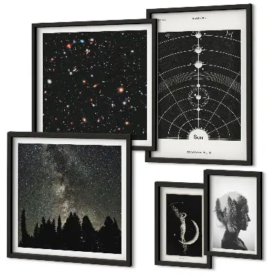 Wanddecoratie compositie Kosmische inspiraties van de Melkweg