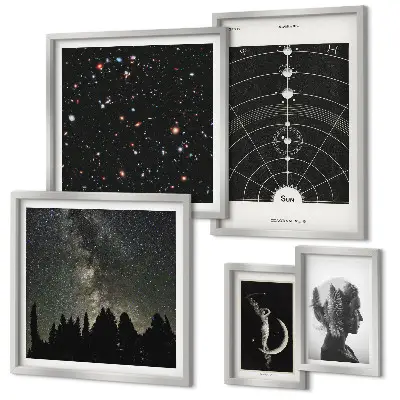 Wanddecoratie compositie Kosmische inspiraties van de Melkweg