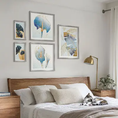 Moderne schilderijen set met plantmotieven