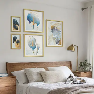 Moderne schilderijen set met plantmotieven