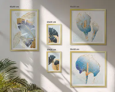 Moderne schilderijen set met plantmotieven