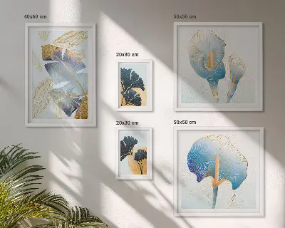 Moderne schilderijen set met plantmotieven
