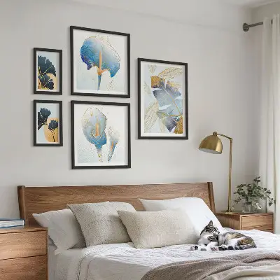 Moderne schilderijen set met plantmotieven