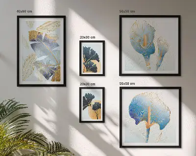 Moderne schilderijen set met plantmotieven