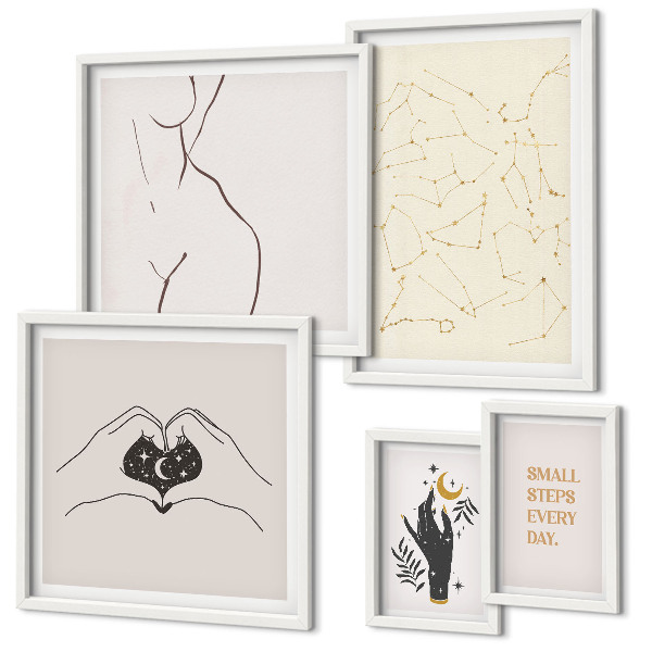 Gallery wall Minimalistische ruimtemotieven