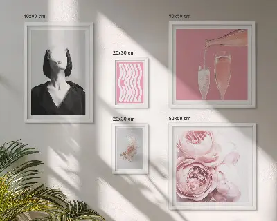 Wanddecoratie compositie vrouw genietend van wijn en rook