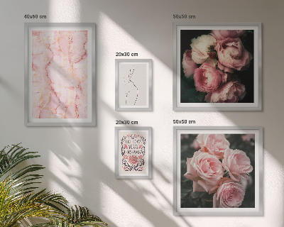 Moderne schilderijen set Roze bloemen in boho-stijl