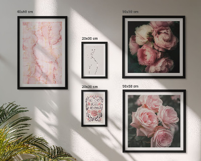 Moderne schilderijen set Roze bloemen in boho-stijl