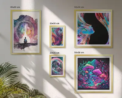 Gallery wall kosmische surrealistische inspiraties