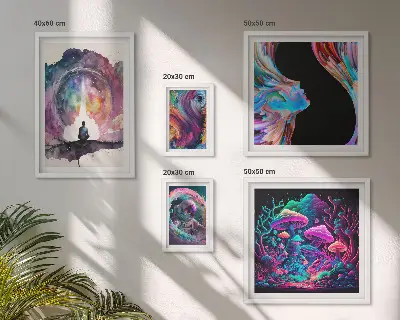 Gallery wall kosmische surrealistische inspiraties