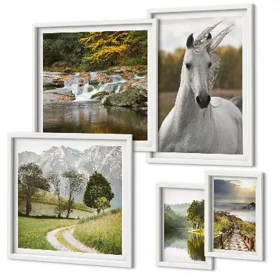 Wanddecoratie compositie Landschappen Landschappen Paard