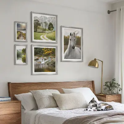 Wanddecoratie met landschappen compositie met paarden