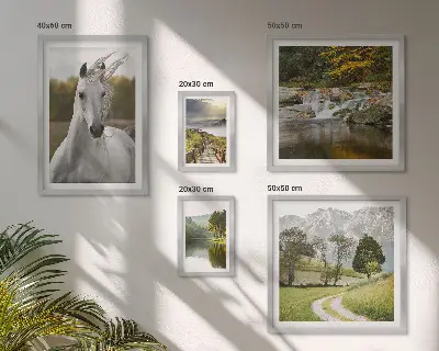 Wanddecoratie met landschappen compositie met paarden