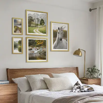 Wanddecoratie met landschappen compositie met paarden