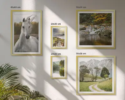 Wanddecoratie met landschappen compositie met paarden