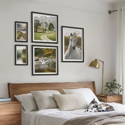 Wanddecoratie met landschappen compositie met paarden