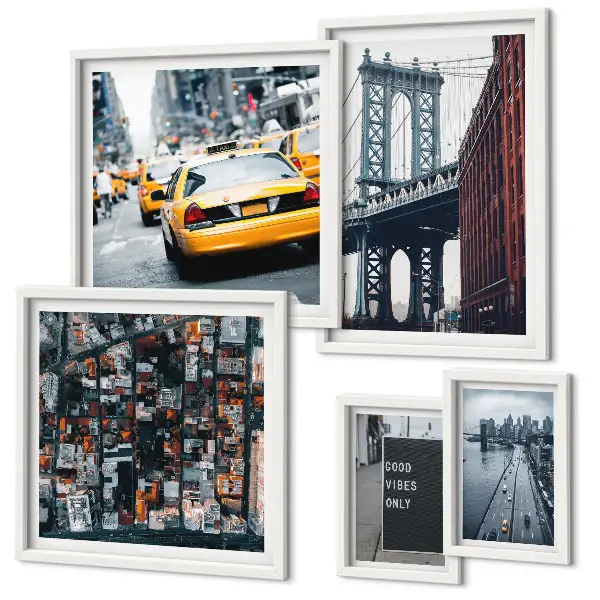 Moderne schilderijenset met charmante uitzichten op New York