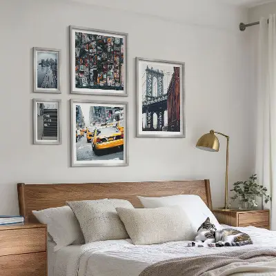 Moderne schilderijenset met charmante uitzichten op New York