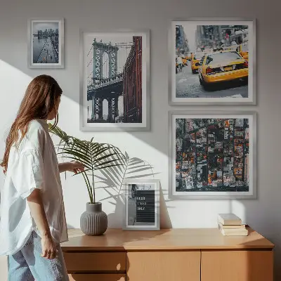 Moderne schilderijenset met charmante uitzichten op New York