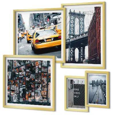 Moderne schilderijenset met charmante uitzichten op New York