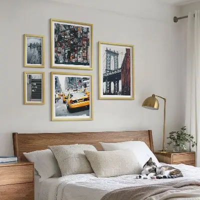 Moderne schilderijenset met charmante uitzichten op New York